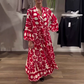 ❤️Locker sitzendes, knöchellanges Kleid mit Blumendruck für Damen