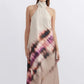 Damen-Neckholder-Kleid in Maxilänge mit Batikmuster