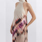 Damen-Neckholder-Kleid in Maxilänge mit Batikmuster