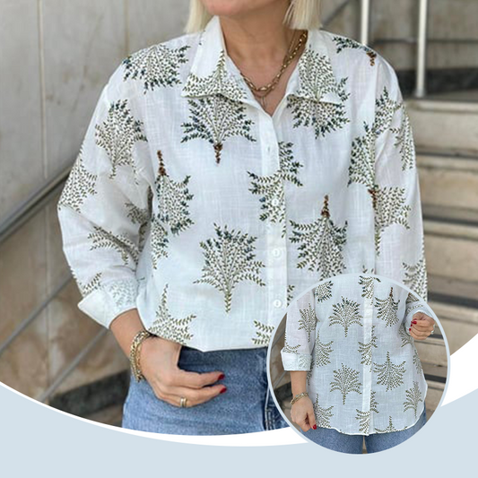 Lässiges Hemd mit botanischem Print für Frauen