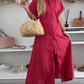 Lässiges Maxikleid in Uni-Farbe für Frauen