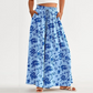 Weit geschnittene Hose mit Blumenmuster und hoher Taille