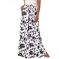 Weit geschnittene Hose mit Blumenmuster und hoher Taille