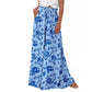 Weit geschnittene Hose mit Blumenmuster und hoher Taille
