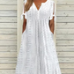 🌸💐Elegantes Kleid mit V-Ausschnitt und Hohlkehle für Frauen