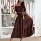 👗Modisches schulterfreies, kurzärmliges, langes Damenkleid🌺
