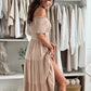 👗Modisches schulterfreies, kurzärmliges, langes Damenkleid🌺