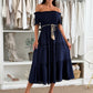 👗Modisches schulterfreies, kurzärmliges, langes Damenkleid🌺