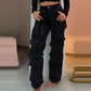 🔥Weite Hose mit Strasssteinen und Taschen für Damen
