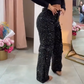 🔥Weite Hose mit Strasssteinen und Taschen für Damen