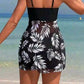 🌴👙Damen zweiteiliger Badeanzug mit Print und Träger-Shorts
