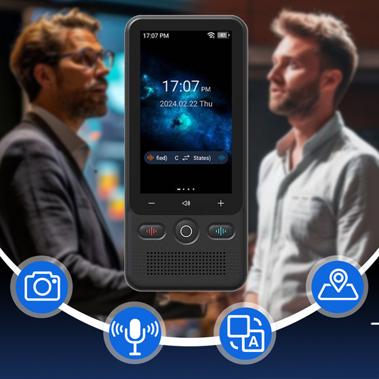 📢📢 50 % RABATT!! ⏰📲 Tragbares 2-in-1-Übersetzungsgerät – Echtzeitübersetzung, 🌍 138 Offline-Sprachen, 🔋 Extrem lange Akkulaufzeit | Perfekt für Weltreisende ✈️