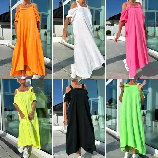 Lässiges Maxikleid mit kalten Schultern für Damen