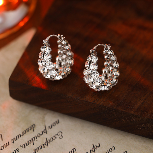 ✨Endbestand✨Stylische Strass-Ohrringe