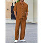 Herren-Set aus Oberteil mit Kragen und Hose mit Kordelzug