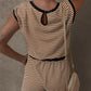 🎁Letzter Tag des Schlussverkaufs – 50 % Rabatt🔥 2-teiliges Set aus einem gestreiften Damenoberteil mit langen Ärmeln und Shorts