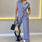 Elegantes Set aus tailliertem Oberteil und lässiger Hose