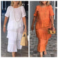 50%Rabatt🔥Einfarbiges Damenkleid mit plissiertem, gestuftem Rundhalsausschnitt