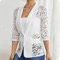 Eleganter Damenblazer mit transparenter Spitzenverzierung