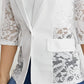 Eleganter Damenblazer mit transparenter Spitzenverzierung