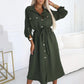 Langärmliges modisches Hemdkleid für Damen