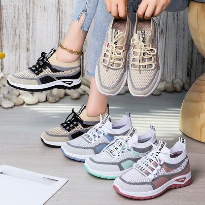 📢📢50%Rabatt!!!🎉👟 Damen Laufschuhe mit Schnürung – Atmungsaktives Mesh – Gepolsterte Sohle – Rutschfest & Leicht – Für Sport & Freizeit