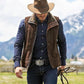 Herren-Gürtel aus geprägtem Leder im Retro-Stil mit Stierkopf-Motiv