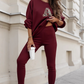 🔥Solange der Vorrat reicht 50% Rabatt!🎉 Damen Freizeit-Zweiteiler: Sweatshirt mit Buchstaben-Print & Hose