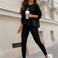 🔥Solange der Vorrat reicht 50% Rabatt!🎉 Damen Freizeit-Zweiteiler: Sweatshirt mit Buchstaben-Print & Hose