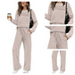 🔥Letzter Tag 50% Rabatt✨Loungeset für Damen: Top mit Rundhalsausschnitt & Hose mit Kordelzug💖