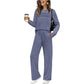 🔥Letzter Tag 50% Rabatt✨Loungeset für Damen: Top mit Rundhalsausschnitt & Hose mit Kordelzug💖