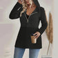 Trendy Damenjacke mit Kapuze und langen Ärmeln und Reißverschluss