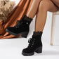 🔥Black-Friday-Mega-Angebot – 50% Rabatt!🔥Damen-Stiefeletten mit dickem Absatz und Spitze