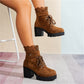 🔥Black-Friday-Mega-Angebot – 50% Rabatt!🔥Damen-Stiefeletten mit dickem Absatz und Spitze