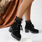 🔥Black-Friday-Mega-Angebot – 50% Rabatt!🔥Damen-Stiefeletten mit dickem Absatz und Spitze