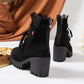 🔥Black-Friday-Mega-Angebot – 50% Rabatt!🔥Damen-Stiefeletten mit dickem Absatz und Spitze