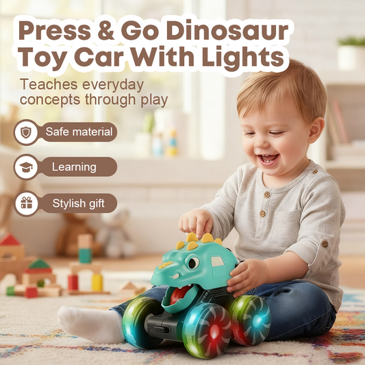 🦖2025 Heißer Verkauf – 50 % Rabatt🚙Press & Go Dinosaurier-Spielzeugauto mit Lichtern🎁