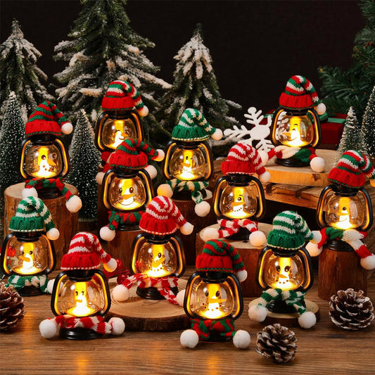 🔥Solange der Vorrat reicht 57 % Rabatt!🎉Weihnachtsdekoration Mini-Schneemann-Laterne mit Mützen und Schals