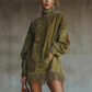 ✨ LETZTER TAG VERKAUF 50% RABATT ✨Casual Turtleneck Pocket Dress with Tassel Hem
