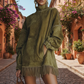 ✨ LETZTER TAG VERKAUF 50% RABATT ✨Casual Turtleneck Pocket Dress with Tassel Hem