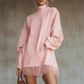 ✨ LETZTER TAG VERKAUF 50% RABATT ✨Casual Turtleneck Pocket Dress with Tassel Hem