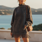 ✨ LETZTER TAG VERKAUF 50% RABATT ✨Casual Turtleneck Pocket Dress with Tassel Hem