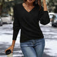 🔥🔥Nur für kurze Zeit 50% Rabatt👚Elegantes, lässiges Strickoberteil mit V-Ausschnitt für Damen
