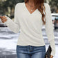 🔥🔥Nur für kurze Zeit 50% Rabatt👚Elegantes, lässiges Strickoberteil mit V-Ausschnitt für Damen