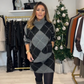 🎄🎁Weihnachtsverkauf: 50 % Rabatt💥Damen-Strickset mit Rautenmuster: Pullover und Rock, 2-teilig
