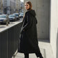 Langer Damen Vintage-Parka mit kuscheligem Futter und Kapuze