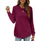 ⏰Heißer Verkauf - Damen-Sweatshirt mit Rundhalsausschnitt und abgerundetem Saum
