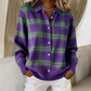 📢📢50%Rabatt!!!🎉✨Damen-Strickjacke mit Karomuster und Knopfleiste