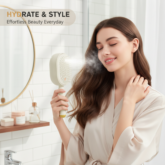 📢📢 Bestseller zurück! -50%  🧴Elektrische Sprüh- und Massage-Haarbürste💆♀️✨