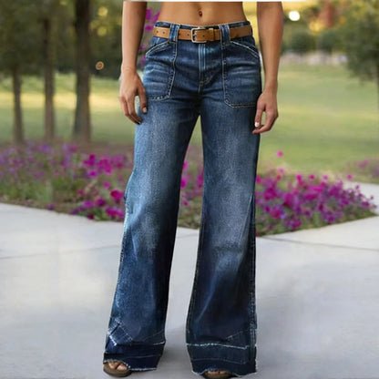 🎉Heißer Verkauf 50% RABATT👖 Damen Retro Flare Jeans – Vintage Wash, Stretch Denim & Hoher Bund für Perfekten Komfort ✨